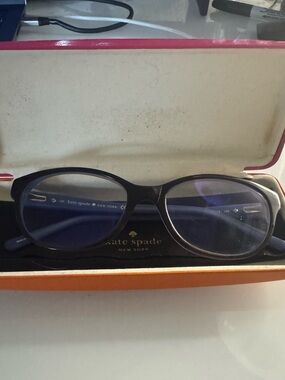 Clean Fun Kate Spade Purdy Black and Pink Round Women's Eyeglasses